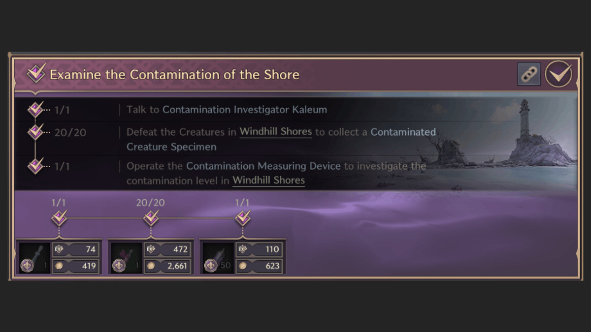 Examine the Contamination of the Shore - Windhill Shores Exploration Codex - Throne and Liberty