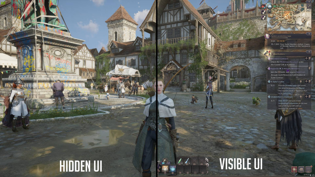 Hidden vs Visible UI in Throne and Liberty
