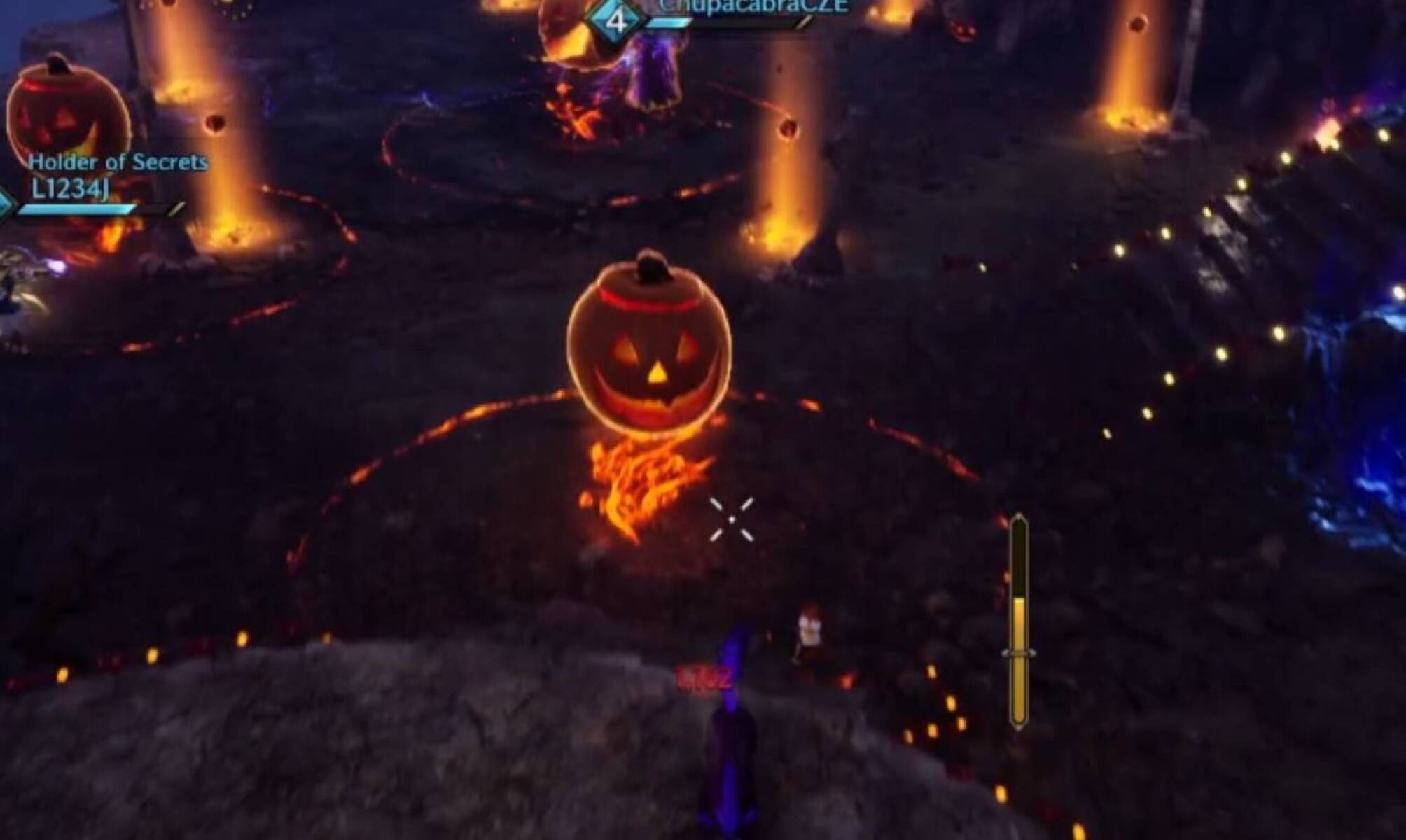 Kite the pumpkins away from other players