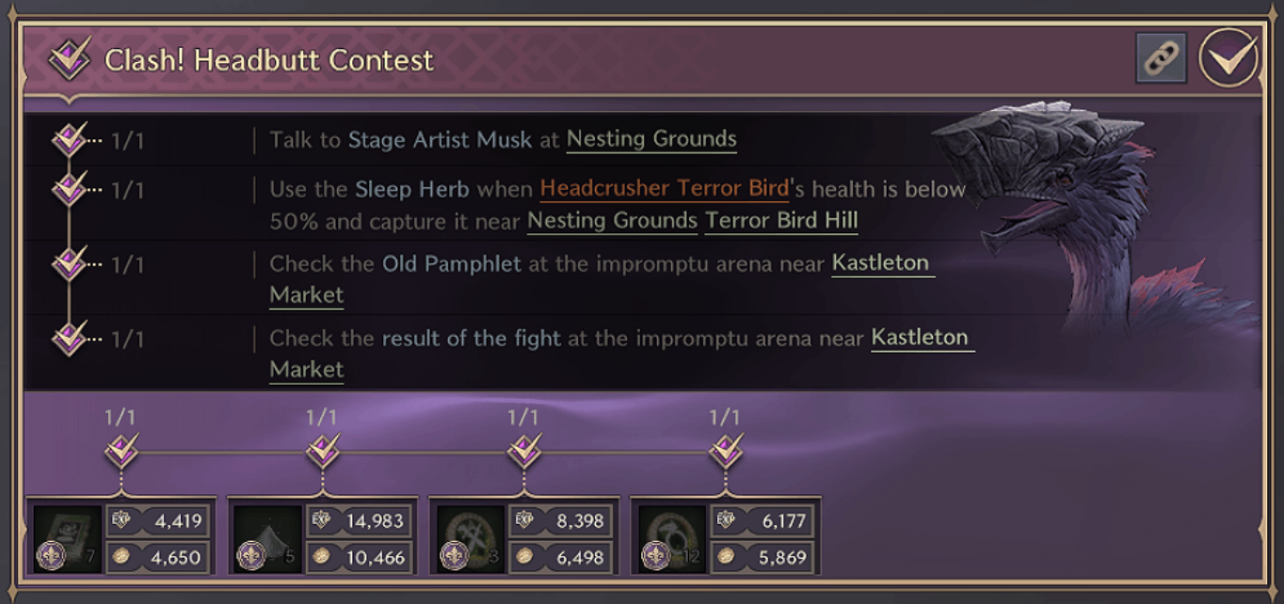 Clash! Headbutt Contest Exploration Codex: Nesting Grounds - Throne and Liberty