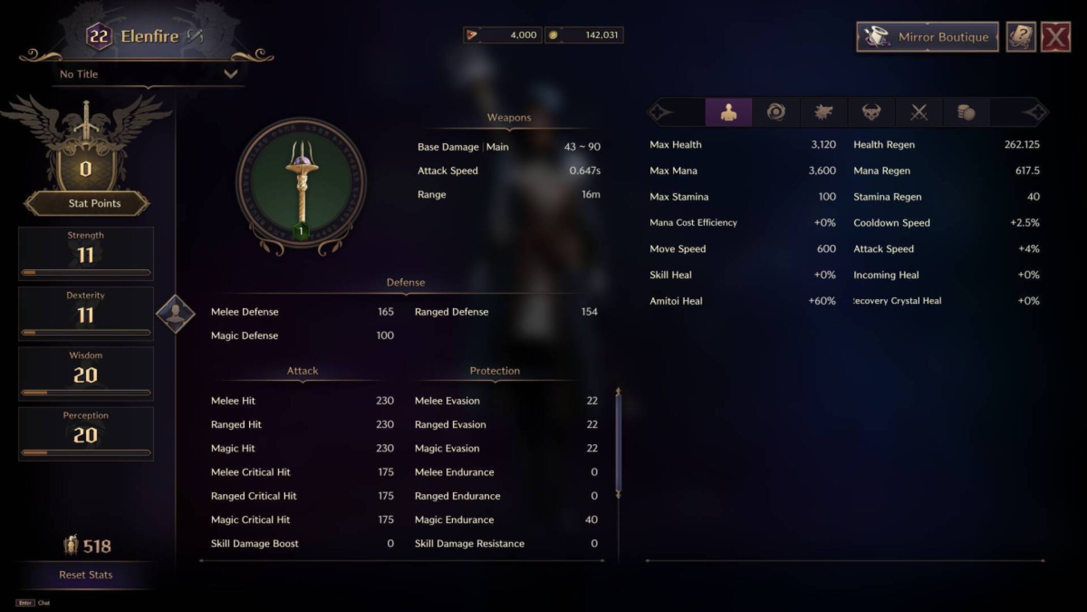 Combat Stats Screen in Throne &amp; Liberty