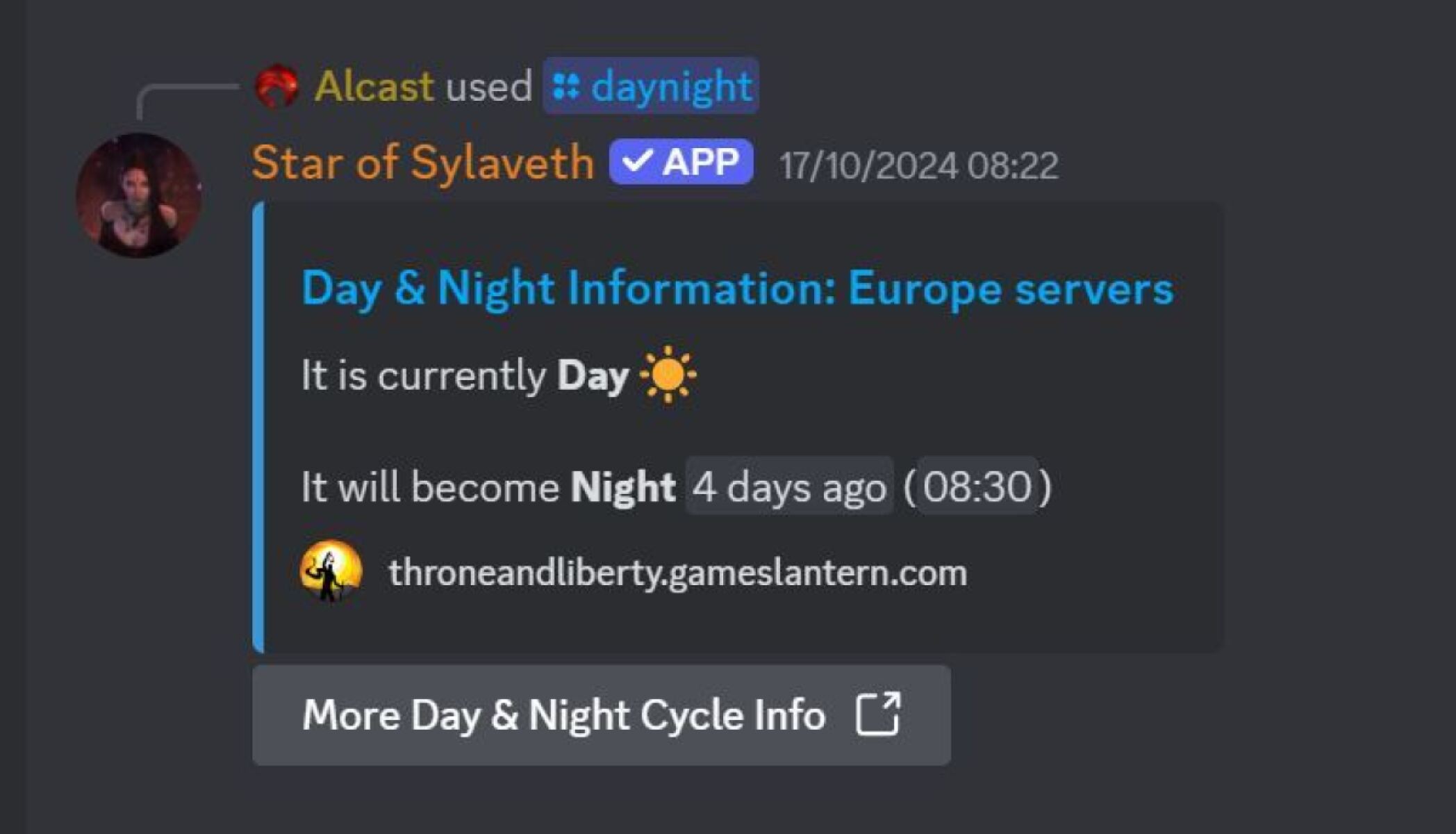 /daynight manual command for Day and Night Schedule