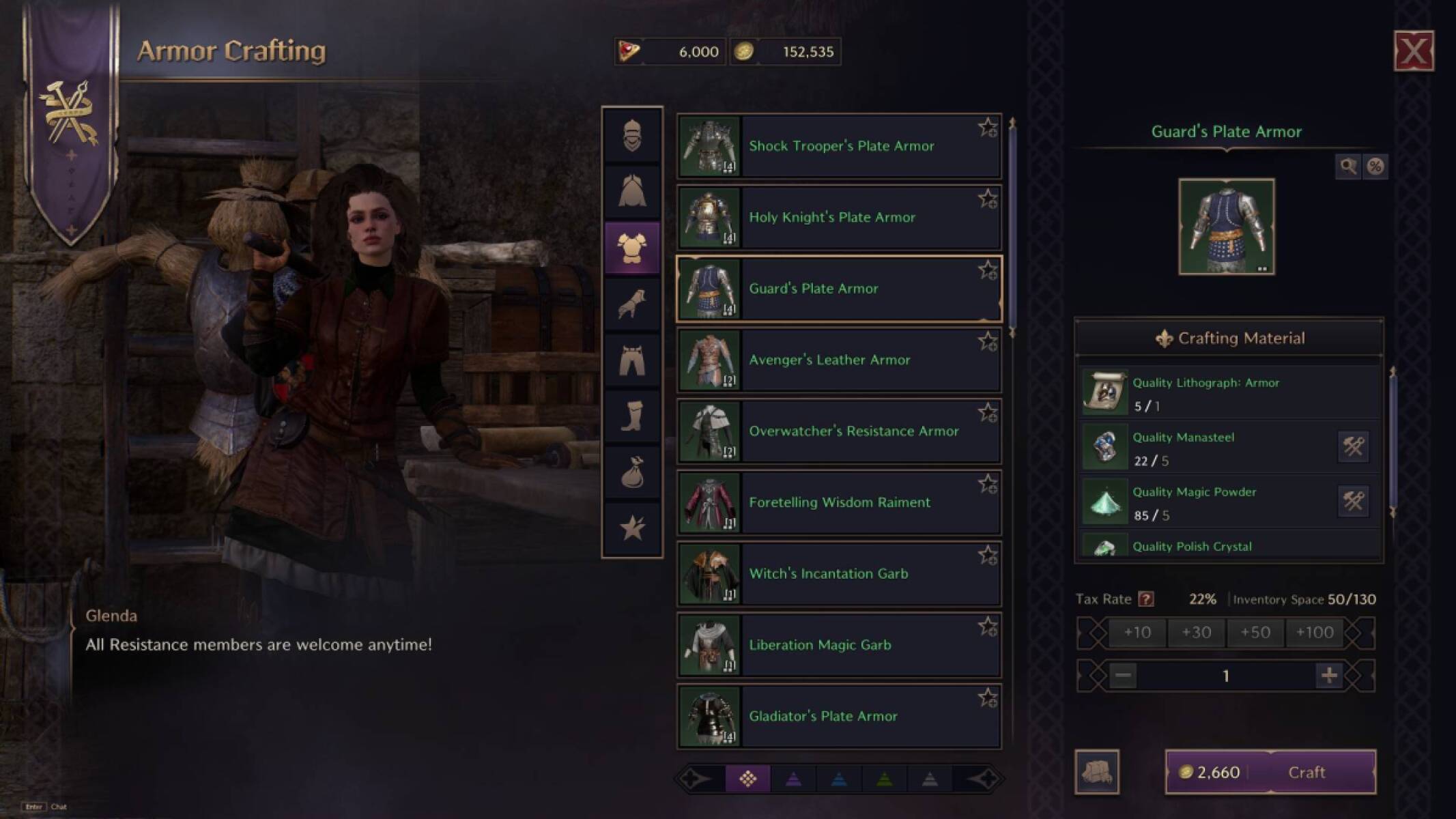 Armour Crafting Vendor in Throne &amp; Liberty